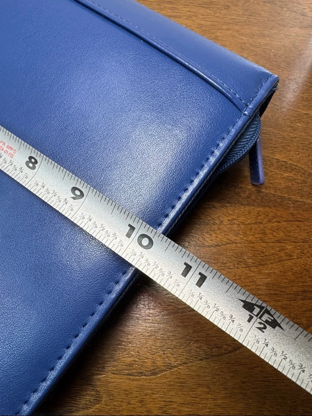 Franklin Covey Blue Faux Leather Zip Classic Planner Binder Case w/ 1.75